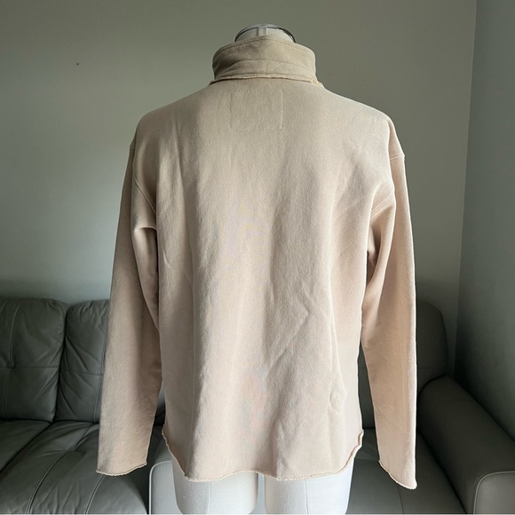 NEW Frank & Eileen Sz S PATRICK POPOVER HENLEY- CAMEL Sweatshirt Raw Cut Relaxed - Picture 16 of 17